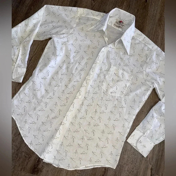 VTG 60’s/70’s Fruit of the Loom Harvest Collection • Cards & Daggers Button Down - Picture 7 of 10